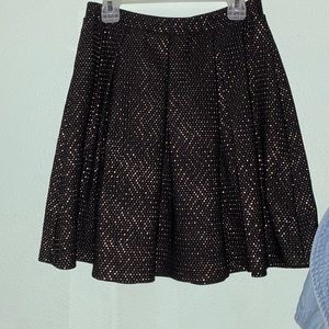 Soprano Gold and Silver Dotted Pleated Skirt